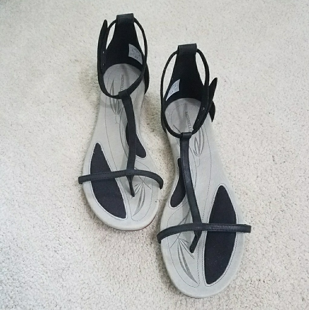 Black Merrell Solstice T-Strap Sandals NEW!